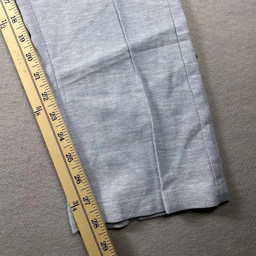 Saks Fifth Avenue Pants Mens 32x32 Light Blue Linen Flat Front Straight Trousers